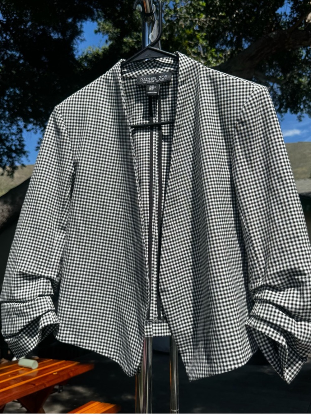 Rachel Zoe Black & White Gingham Blazer